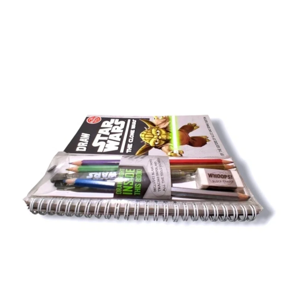 Draw Star Wars The Clone Wars Activity‎ Book Kit Pencils Eraser New